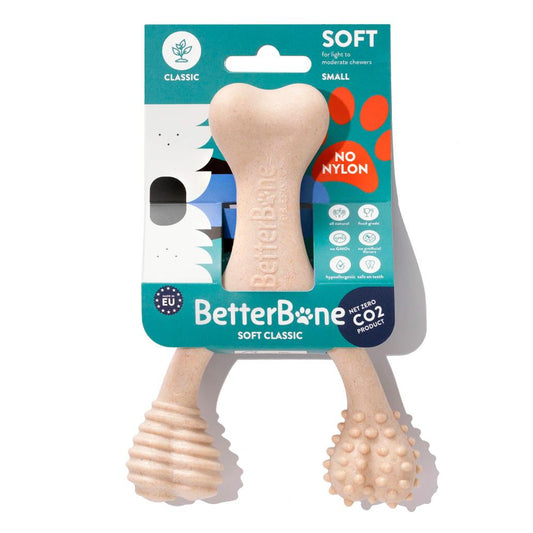 BetterBone - Brinquedo de Roer Natural para Cães Macio Classic