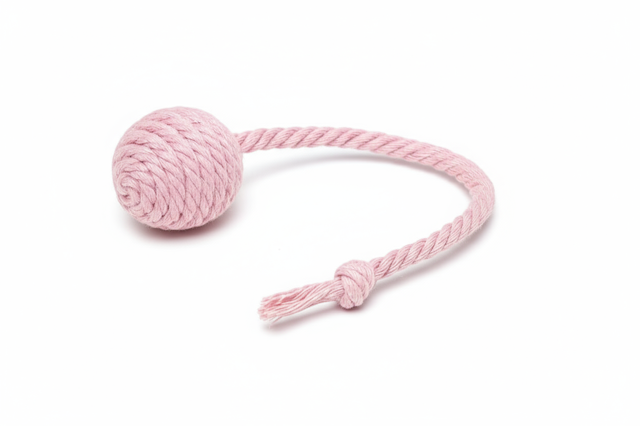 Brinquedo de Corda com Bola e Nó para Gato