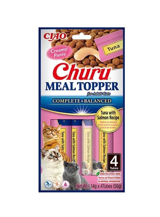 Churu Cat Meal Topper Atum com Salmão - Alimento Completo Cremoso para Gato