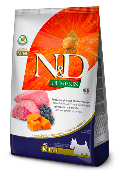 Farmina N&D Pumpkin Mini – Ração Seca para Cão Adulto Pequeno – Cordeiro e Mirtilos