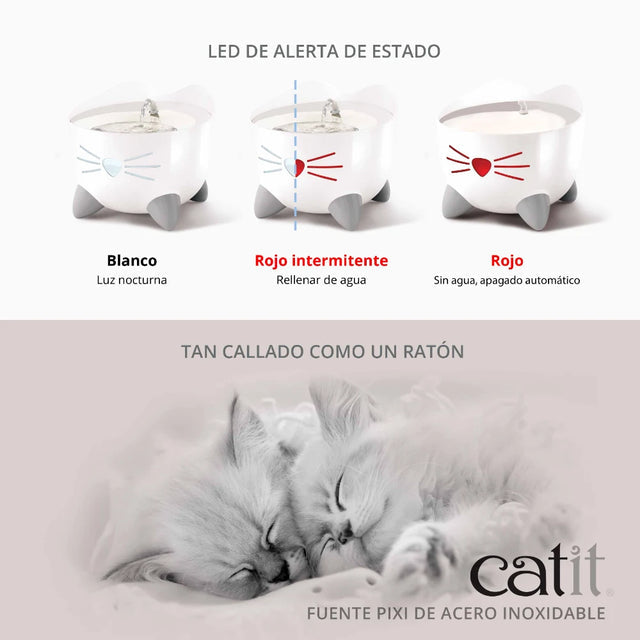 Catit PIXI - Fonte em Aço Inoxidável para Gatos
