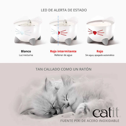 Catit PIXI - Fonte em Aço Inoxidável para Gatos