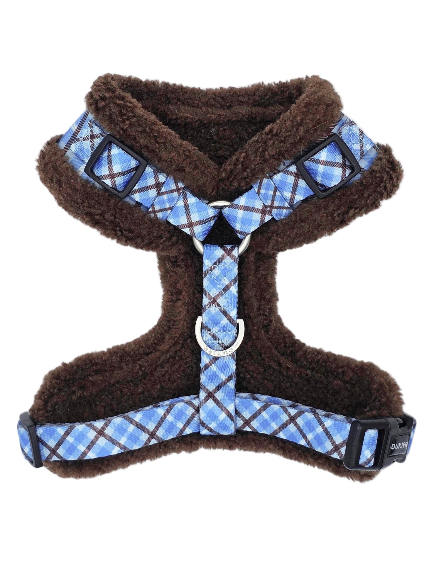 Dukier - Peitoral Ajustável Xadrez Blue Mocca