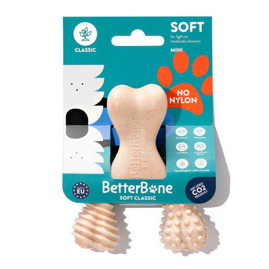 BetterBone - Brinquedo de Roer Natural para Cães Macio Classic