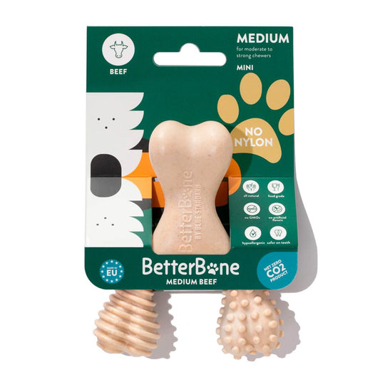 BetterBone - Brinquedo de Roer Natural para Cães Dureza Média Beef