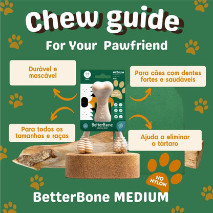 BetterBone - Brinquedo de Roer Natural para Cães Dureza Média Beef