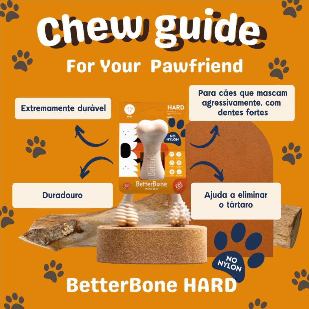 BetterBone - Brinquedo de Roer Natural para Cães Duro Classic
