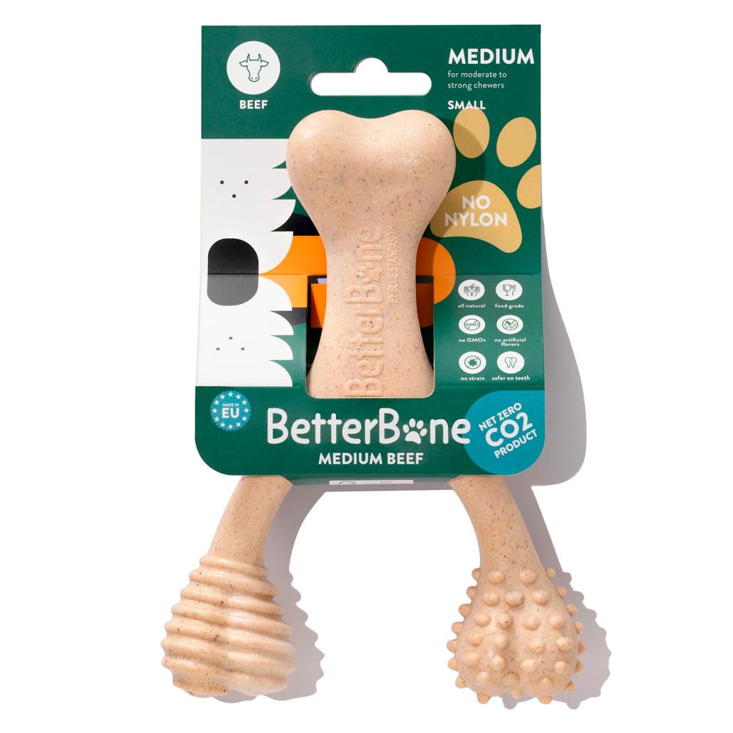 BetterBone - Brinquedo de Roer Natural para Cães Dureza Média Beef