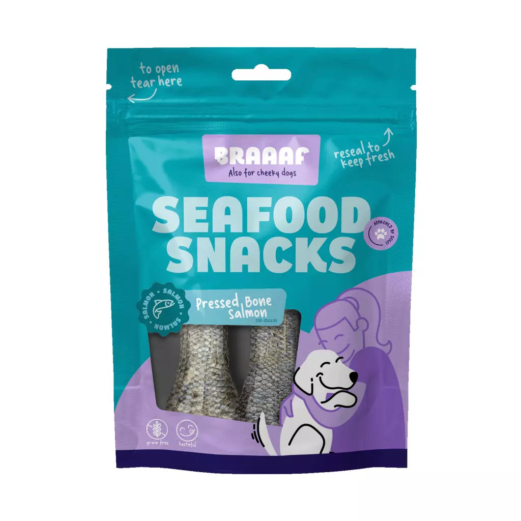 Braaaf Seafood - Fish Bone de Salmão 12 cm para Cão