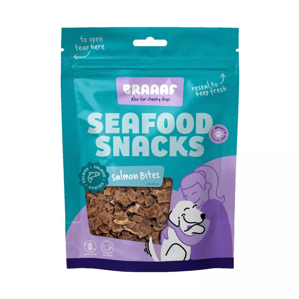 Braaaf Seafood - Salmon Bites para Cão