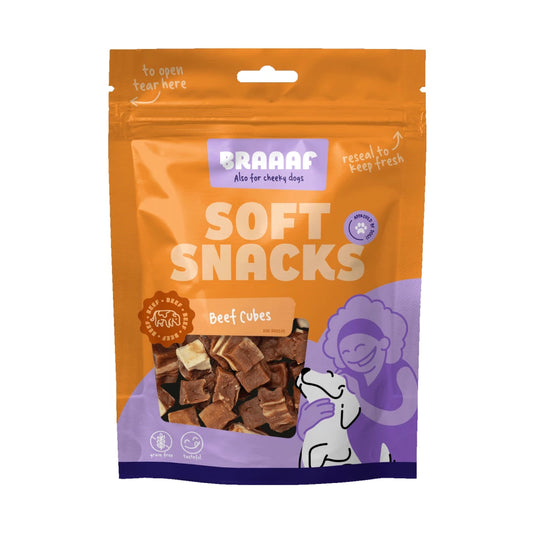 Braaaf Soft Snack Cubes - Vaca e Peixe para Cão