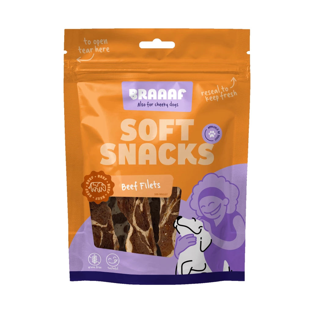 Braaaf Soft Snack Filet - Vaca e Peixe para Cão