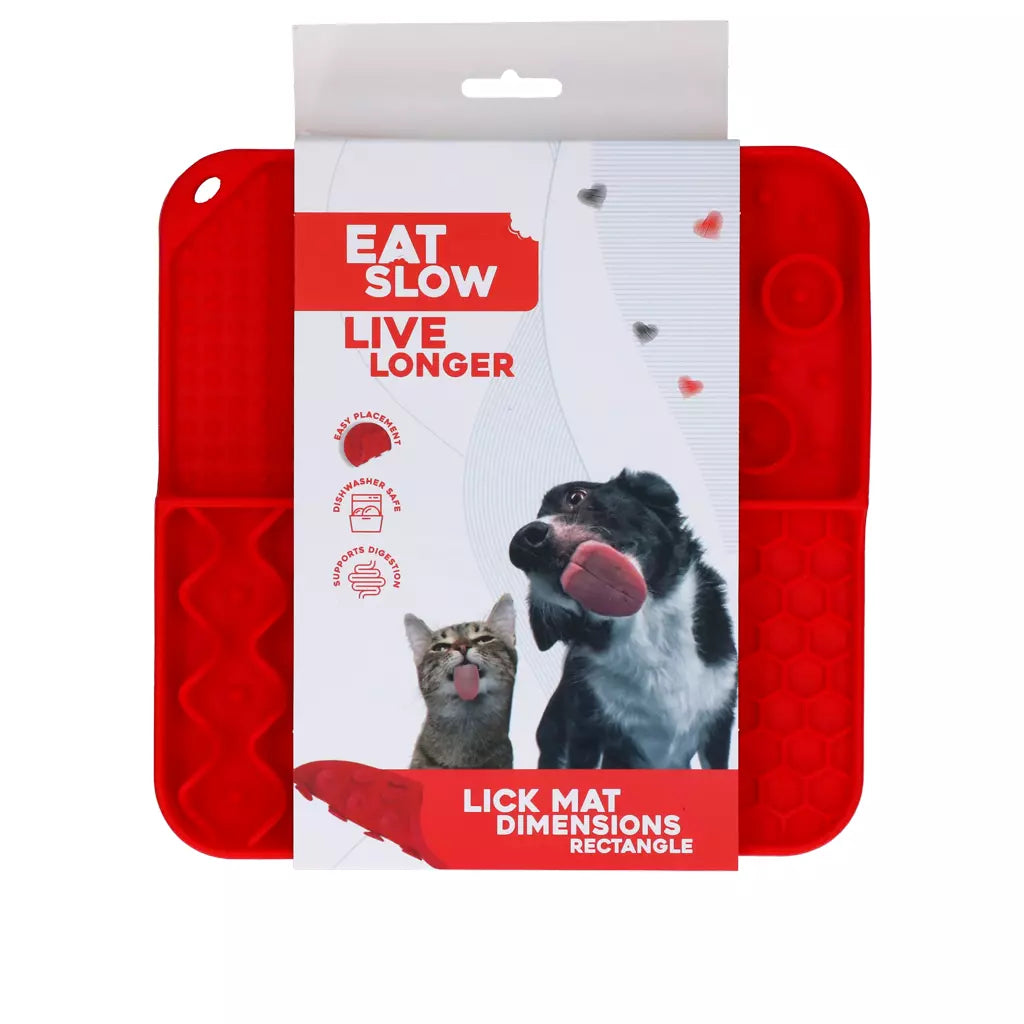 Eat Slow Live Longer - Tapete de Lamber Rectangle para Cão e Gato