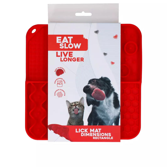 Eat Slow Live Longer - Tapete de Lamber Rectangle para Cão e Gato