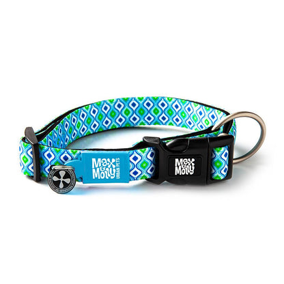 Max & Molly - Coleira Retro Blue com ID Tag