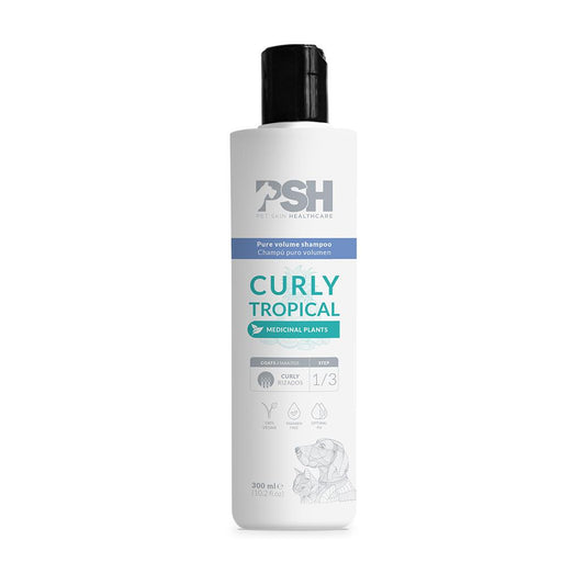 PSH - Champô Curly Tropical para Cão e Gato com Pêlo Encaracolado