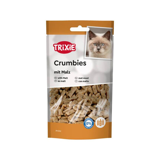 Trixie - Crumbies com Malte - Snack Anti-Bolas de Pêlo para Gatos