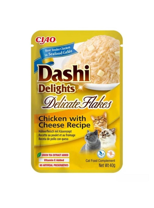 Churu - Cat Dashi Delights Delicate Flakes Frango e Queijo