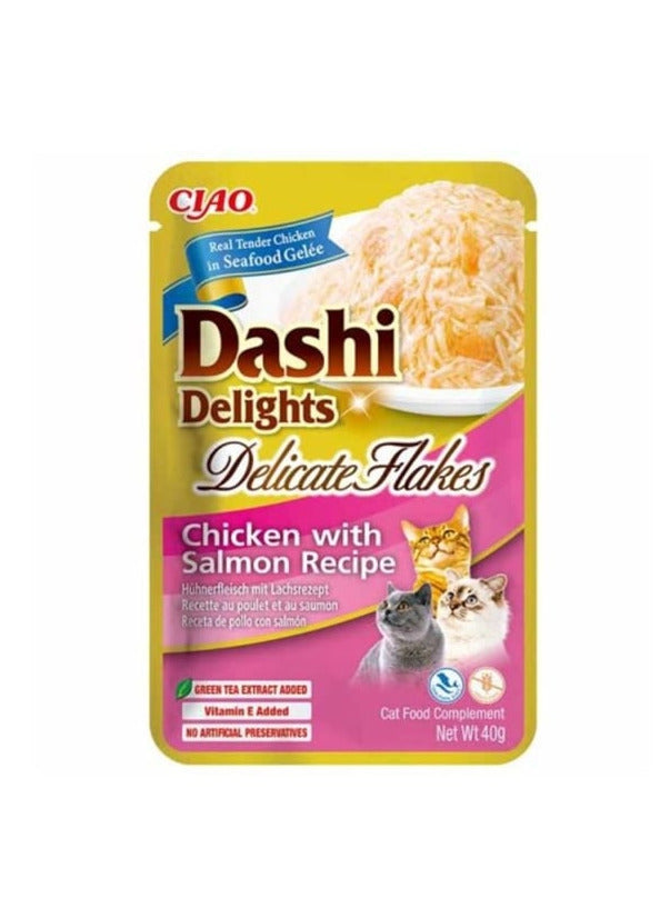 Churu - Cat Dashi Delights Delicate Flakes Frango e Salmão