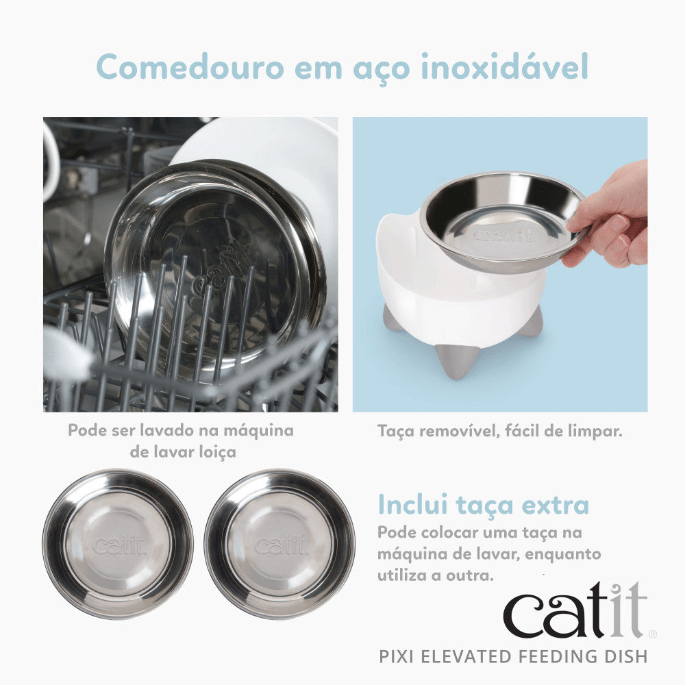 Catit PIXI - Comedouro Elevado para Gatos