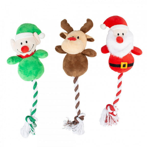 DuvoPlus - Boneco de Natal em Peluche e Corda