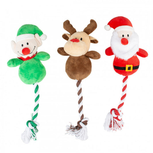 DuvoPlus - Boneco de Natal em Peluche e Corda