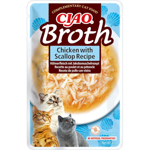 Ciao Broth Churu - Sopa de Frango e Vieira para Gatos