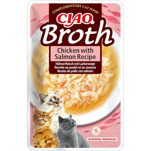Ciao Broth Churu - Sopa de Frango com Salmão para Gatos
