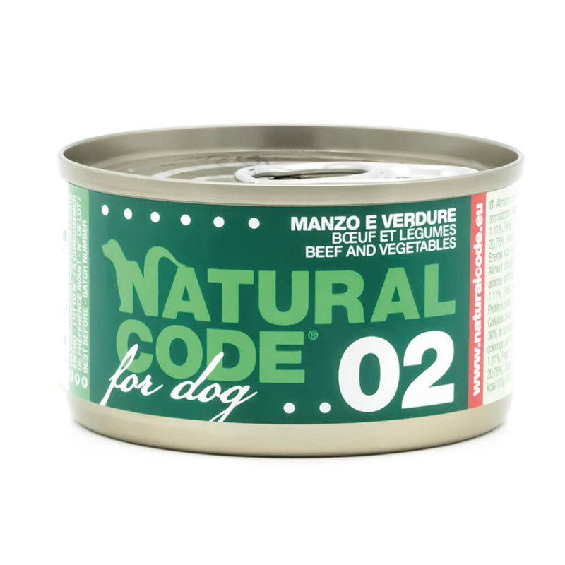 Natural Code 02 Vaca e Vegetais | Alimento Húmido para Cão