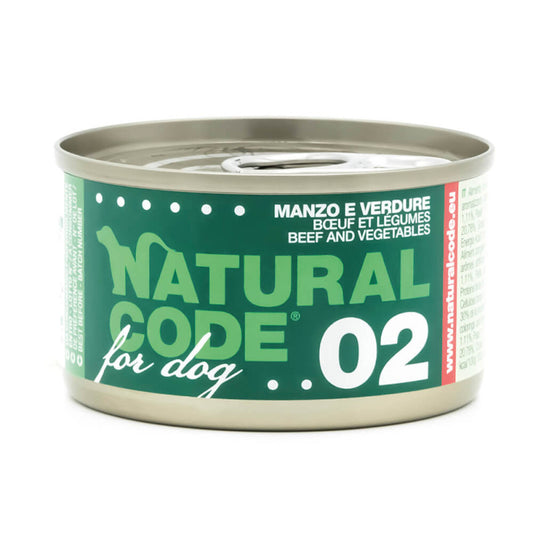 Natural Code 02 Vaca e Vegetais | Alimento Húmido para Cão