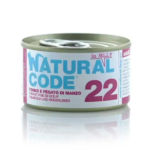 Natural Code 22 - Atum e Fígado de Vaca em Gelatina para Gato