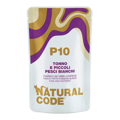 Natural Code P10 Atum e Peixe Branco | Alimento Húmido Complementar para Gato