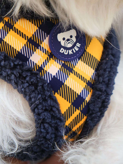 Dukier - Peitoral Ajustável Xadrez Mostarda