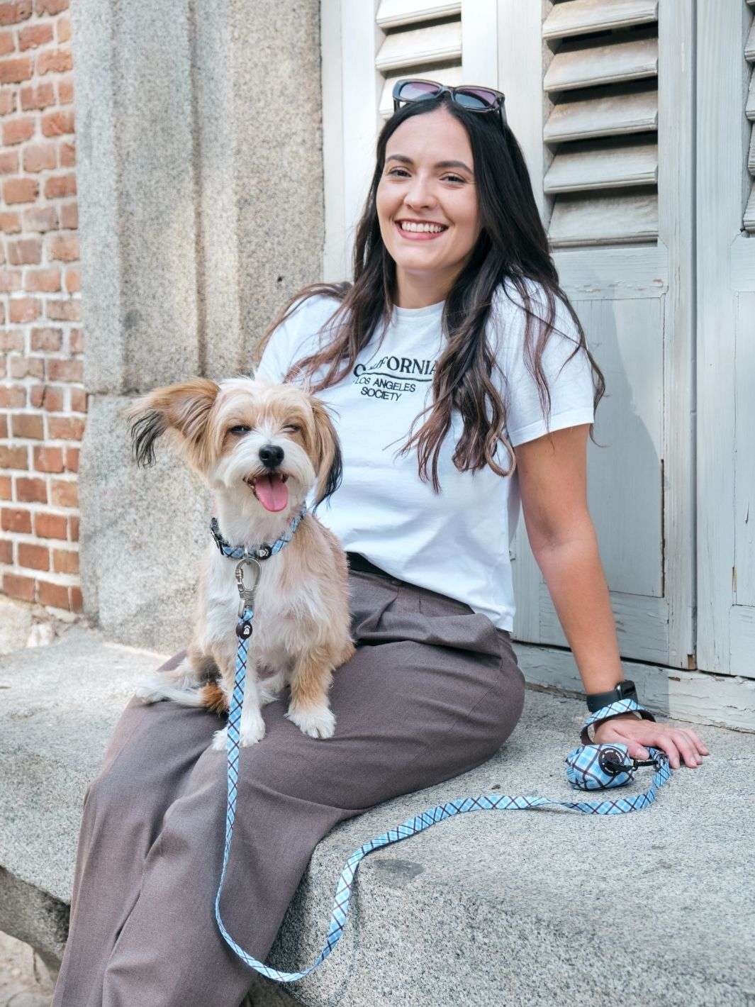 Dukier - Coleira Xadrez Blue Mocca