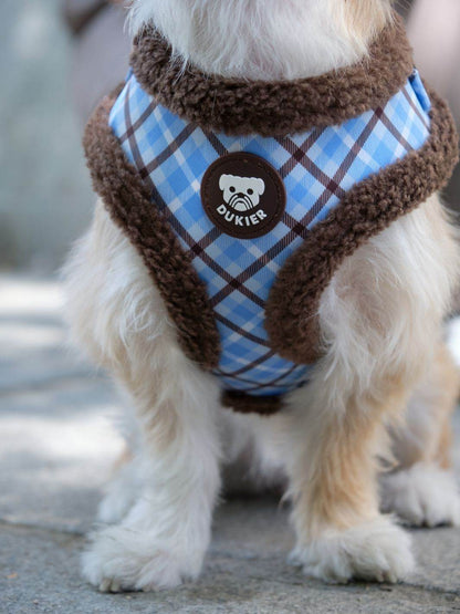 Dukier - Peitoral Ajustável Xadrez Blue Mocca