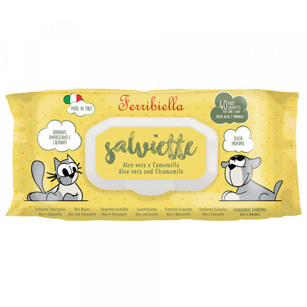 Salviette - Toalhitas com Aloé Vera e Camomila | Higiene Suave para Cães e Gatos